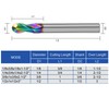 AYCHOLIZ 1/8" Solid Carbide Ball Nose End Mill 2Flute DLC