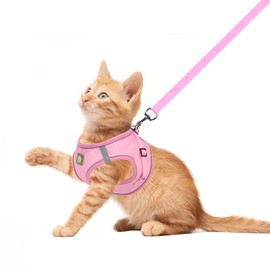 FEimaX Dog Harness and Leash Set, No Pull Breathable Soft Mesh Puppy Vest Harness Reflective Adjustable Pet Harnesses for Small Medium Dogs and Cats - Outdoor Easy Control for Walking