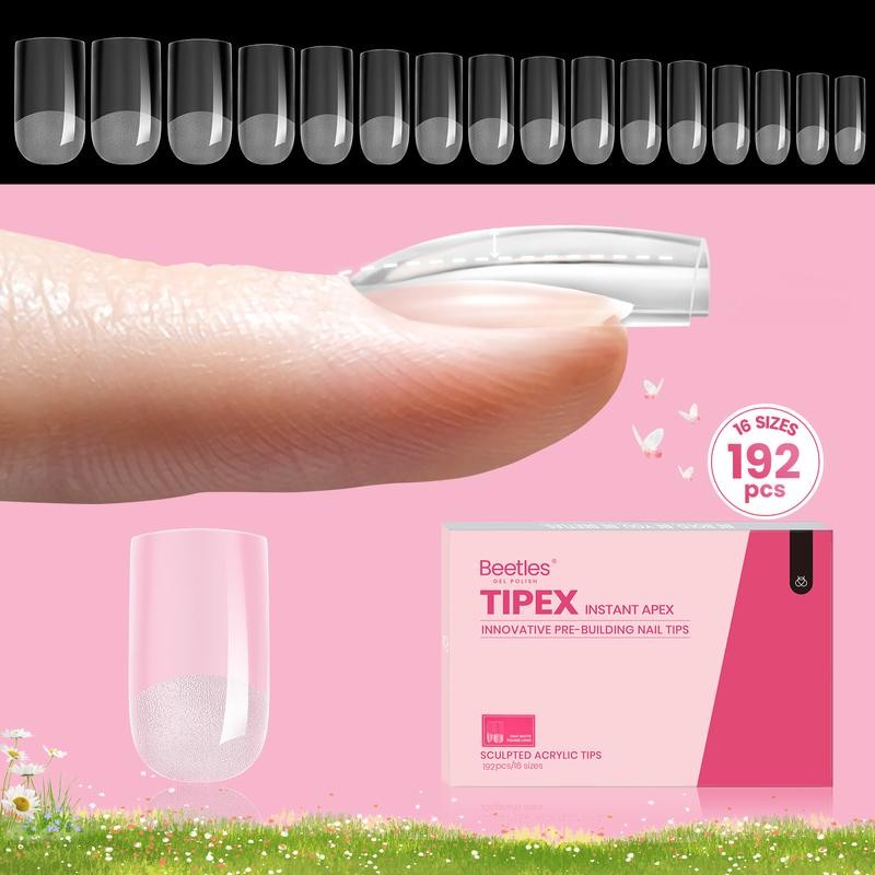 Beetles Tipex Instant Apex Nail Extension Tips Kit Almond/Coffin/Square/Oval/Stiletto/Squaoval Shape