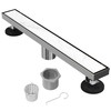 Hydroware Linear Shower Drain with Tile Insert Grate, Stainless Steel