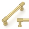 Amerdeco 10 Pack Matte Gold Cabinet Pulls 96mm(3.75Inch) Hole Center
