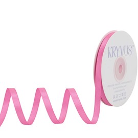 Double Faced Hot Pink Satin Ribbon, 1/4 Inch X 25 Yards Polyester Ribbon for Gift Package Wrapping, Crafts, Bow Making, Sewing, Flower Bouquet, Wedding Party Decor