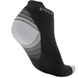 Physix Gear Plantar Fasciitis Compression Socks for Women & Men, Ankle Compression Socks, Arch Support Socks, Compression Foot Socks, Running Compression Socks, Travel Socks, Socks, Black/Grey, S/M