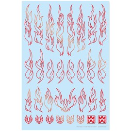Haikyu Parts Fire Tribal Decal Outline Metallic Red 1pc Decal for Plastic Model FTOL-MTRED