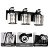 ALAISLYC Black Bathroom Light Fixtures with K9 Crystal Lampshade Bathroom