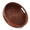 JUNGLE CULTURE Large Rattan Serving Tray 14" in Brown •