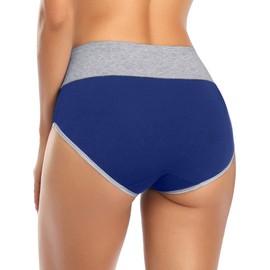 Annenmy Tummy Control Postpartum Underwear for Women Cotton High Waisted Underwear Full Coverage Briefs Ladies underwear Panties Plus Size, Black/Gray/Pink/Navy Blue/Purple/Red, XX-Large