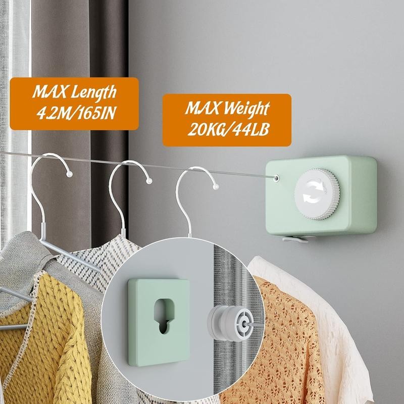 Retractable Clothesline Indoor, Clothes Line Retracting Outdoors, Wall Mounted Clothes