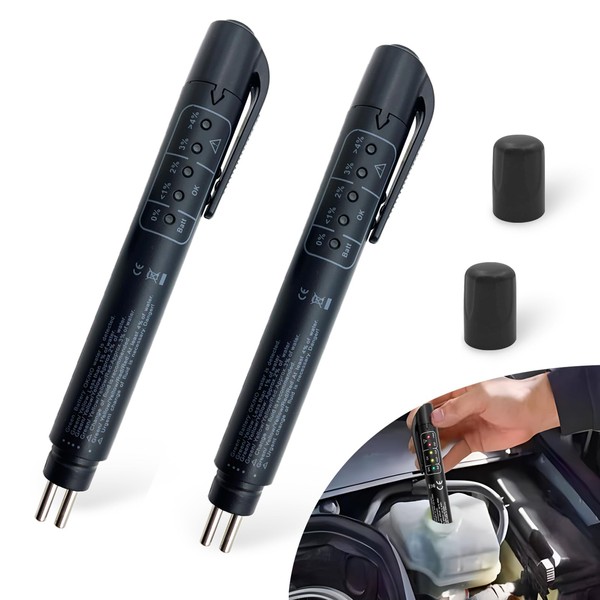 Damwot 2PCS Brake Fluid Tester with 5 LED Indicators, DOT