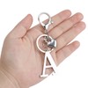 MWOOT Initial keychain, Stainless Steel Key Ring, Letter A keychain,
