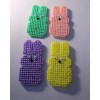 Handmade 4 Plastic Canvas Peep Bunnies with Wiggly Eyes Magnets