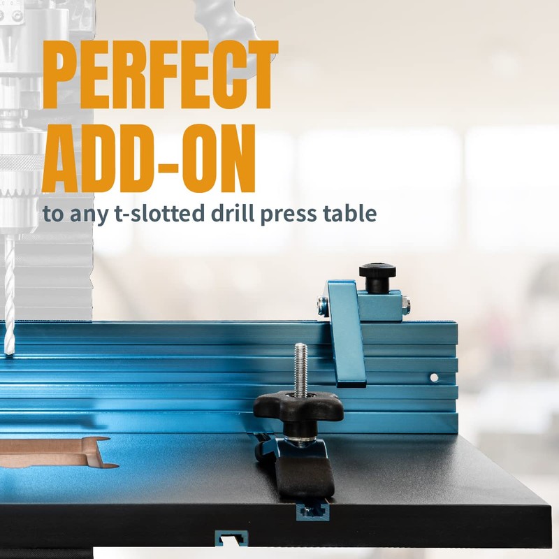 POWERTEC Drill Press Fence Set w/T Slot 24", Hardware Kit