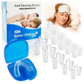 MeoZynxadril Pack of 10 Snoring Stopper Set, Anti Snoring Nose Separator with Snoring Splint, Nose Dilator, Reusable, Nose Clip, Snoring Stopper for Improving Breathing and Sleep