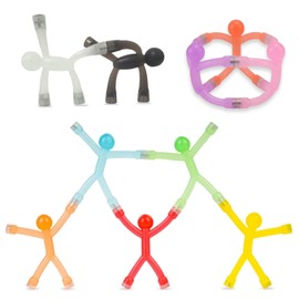 QGGTQG Mini Magnetic Figures Toy Pack of 10 Translucent Fridge Magnets Men Rubber Magnet Toy Colourful Humanoids Fridge Magnets for Office Kitchen