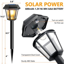 Blansong Solar Lights Outdoor 8 Pack Pathway Lights Waterproof with 3000K Vintage Tungsten Filament LED Light Bulbs for Yard Garden Walkway Driveway Landscape Path Lawn Warm White