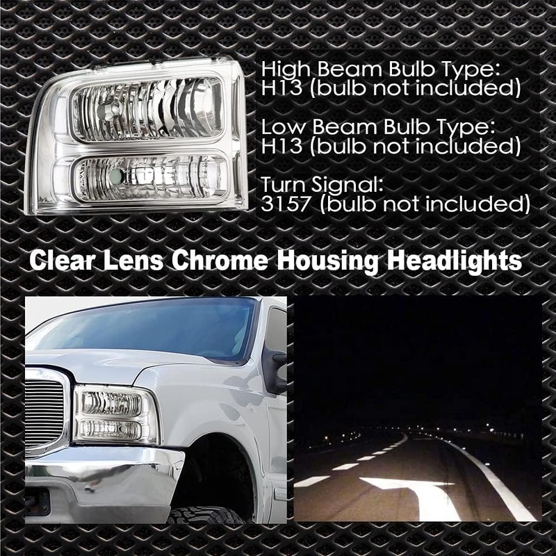 G-PLUS Headlights Assembly, Compatible with 2005 2006 2007 Ford F250
