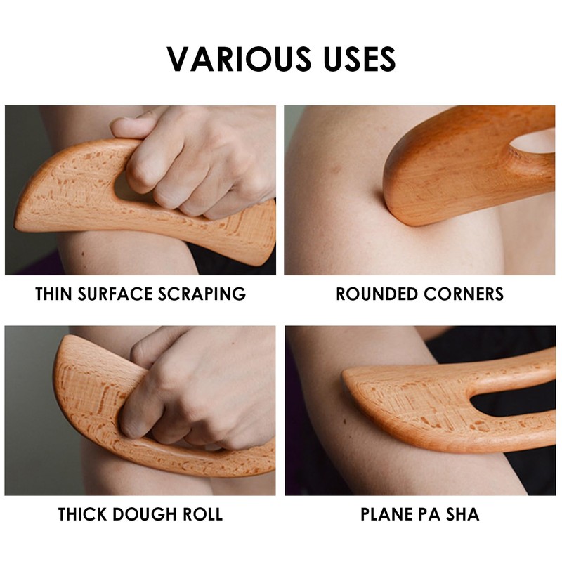 Pack of 2 Wooden Scraper Boards, Body Scraper Blades, Muscle