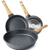 YIIFEEO Frying Pans Nonstick, Induction Frying Pan Set Granite Skillet