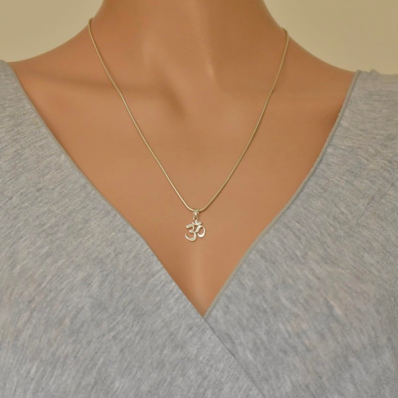 Om Ohm Pendant Sterling Silver 925 Chakra Namaste Healed Buddha
