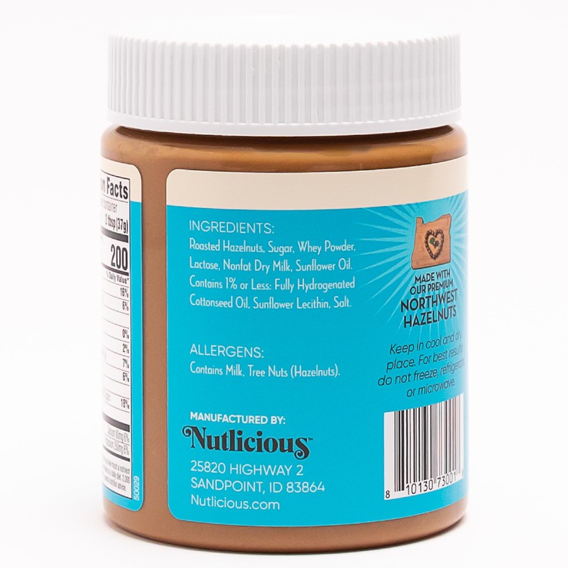 NUTLICIOUS Hazelnut Butter Spread (13 oz), Spreadable Roasted Hazelnuts with