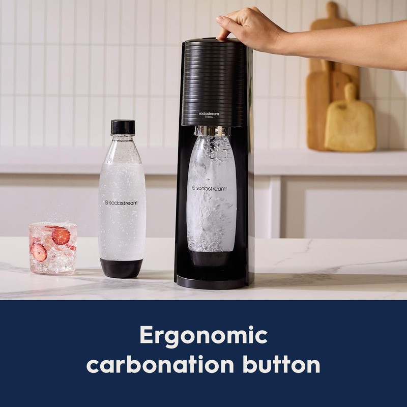 SodaStream Terra Sparkling Water Maker (Misty Blue) with CO2 and