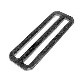 Unbranded 2" Steel Slider Tri Glide Webbing Strap Adjustable Buckle - Metal, 50mm, Black - 12 PCS