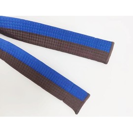 Pandiui23 Professional Taekwondo Karate Judo Double Wrap Martial Arts Stripe Sports Belt (1, Blue Brown, 1.8M)