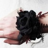 JHCYULUO Black Wrist Corsage and Boutonniere Set for Wedding Artificial