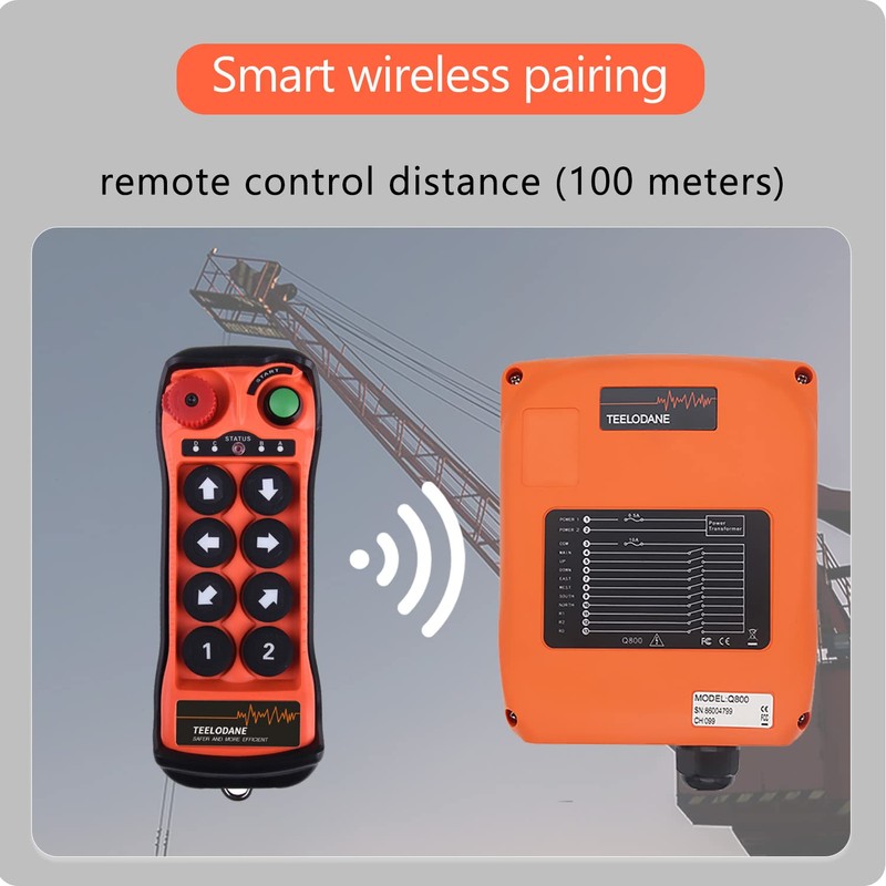 Q800 Industrial Wireless Crane Remote Control kit 8 Button 12v