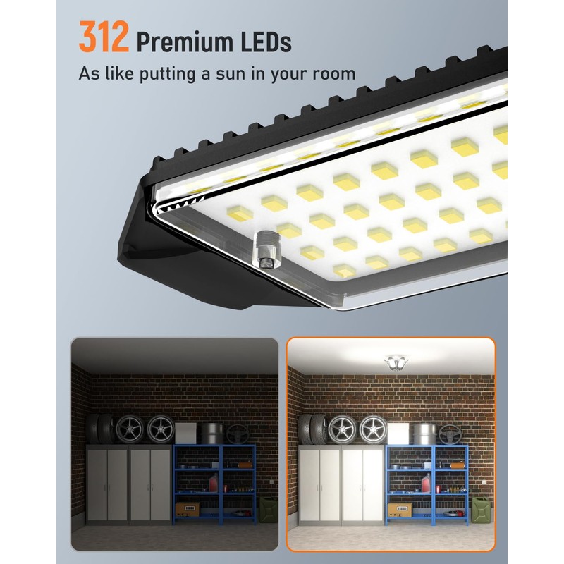 Adiding LED Garage Ceiling Light, 4 Pack 40000Lm Bright Screw