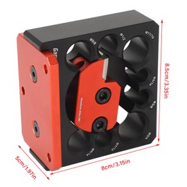 Haosie 8 Holes Adjustable Dowel Jig, Aluminum Alloy Dowel Maker, Black and Red Drill Jig for Wooden Rods Sticks Woodworking