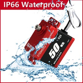 50KG Waterproof Servo High Torque RC Digital Servo Brushless Motor BLS-HV50MG All-Metal Steering for 1/8 1/10 1/12 DIY Car & Boats, Control Angle 180 Degree