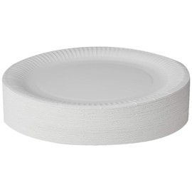 Dina Disposable Paper Plates 23cm - Pack of 100 9 inch Paper Plates, Disposable Plates, Party Plates, White