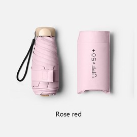 Portable Foldable Umbrella, 1 Count Lightweight Waterproof Umbrella, Rain & Sun Dual Use Umbrella for Outdoor Travel, Camping, Running, Folding Umbrella, Boyfriend Gift, Camping Accessories:_Pink_one-size