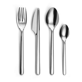 Amefa Leaves Fork Set 40 Pieces 100% Recyclable Cutlery Set for Corporate, School and Sports Parties, Party Cutlery, 18/0 Polished Stainless Steel, Reusable, Dishwasher Safe