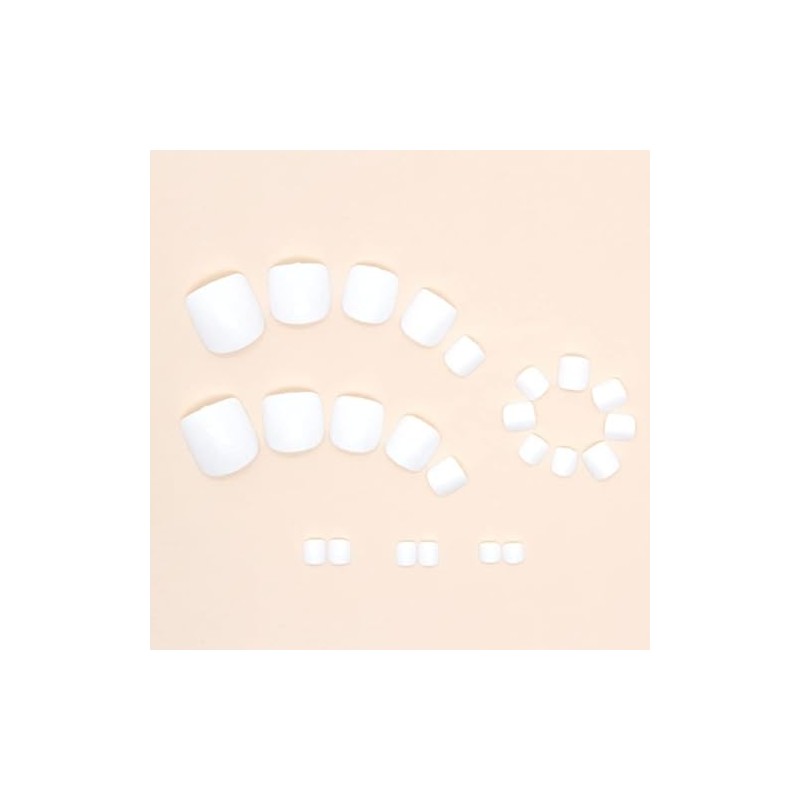 Uñas Postizas de Color Blanco Marfil Sólido para Mujer, Uñas