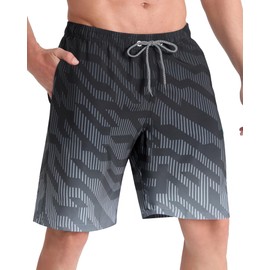 APTRO Men's Swim Trunks Quick Dry Swim Shorts Bathing Suit Board Shorts HW434 Gradient Grey S