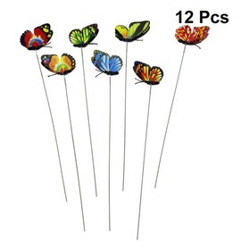 TOYANDONA 12pcs Butterfly Stakes - Waterproof Garden Butterfly Ornaments for Yard Indoor Outdoor Patio Plant Pot, Flower Bed (Random Color)