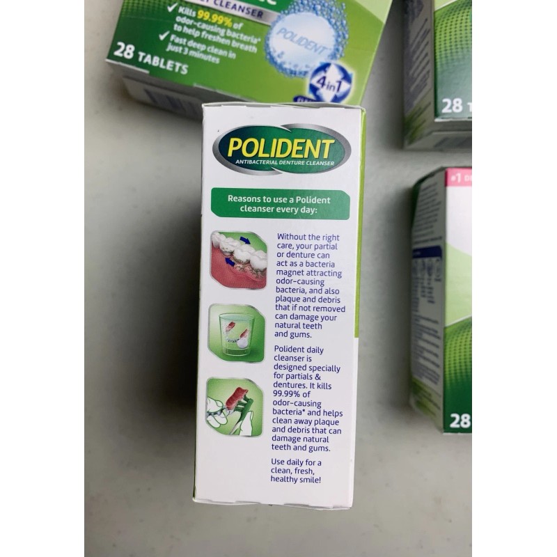 Polident Lot Of 4 Boxes 112 Tabs Denture Cleaning Tablets