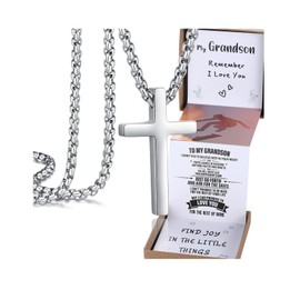 THEMEROL Graduation Gifts for Him Teenage 12 14 16 18 Year Old Gift Cross Necklace for Men Grandson from Grandma 21st Birthday Teens Ideas Valentines Mens Stocking Stuffers Easter Christmas