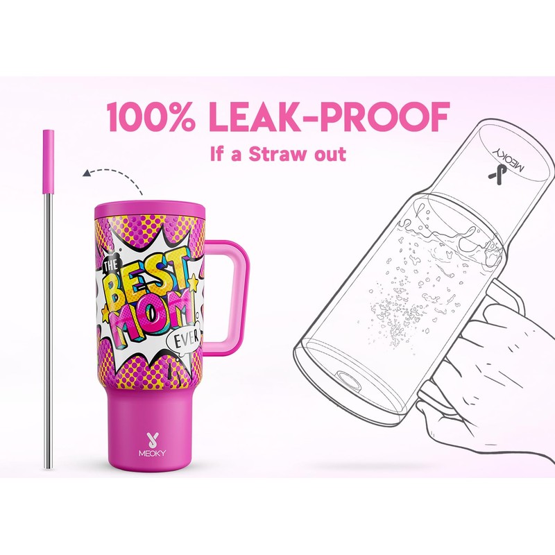Meoky 40 oz Tumbler with Handle and Straw (PM)