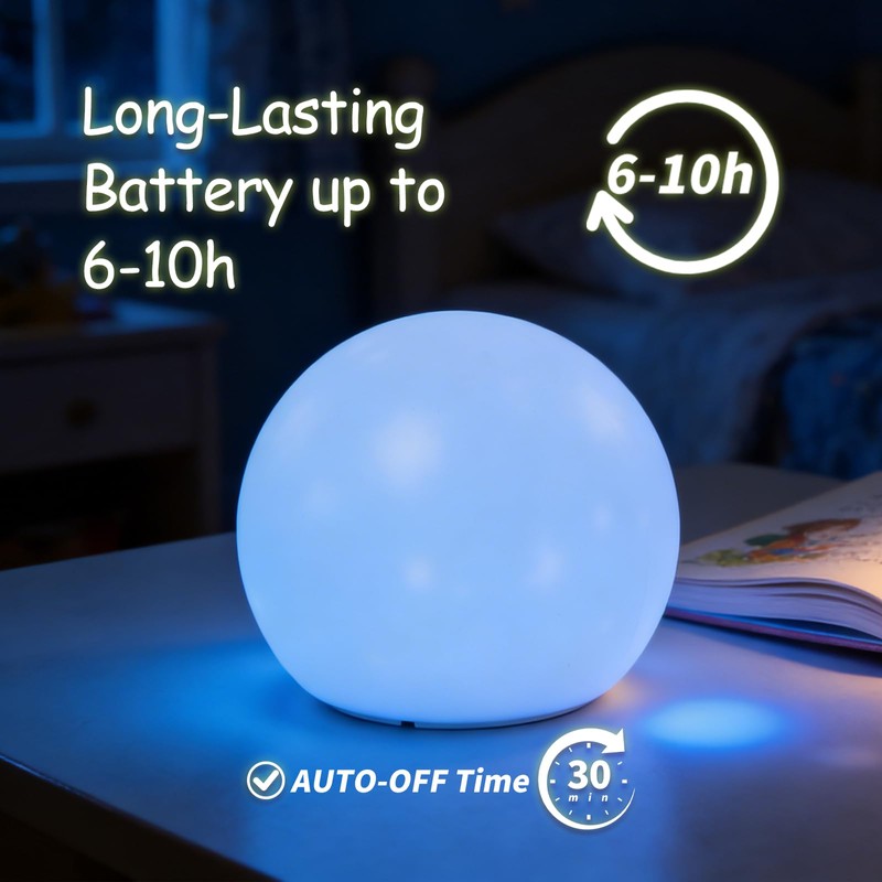 Little Rawr Baby Night Light with Lullaby Music, Portable Nursery
