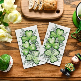 Horaldaily - Servilletas decorativas de papel desechables para invitados, 100 para el día de San Patricio, trébol irlandés de la suerte para fiesta, almuerzo, cena, cocina y baño
