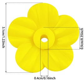 EQUIJUANCE 36 Pcs Hummingbird Feeder Replacement Ports – Red, White, Yellow Petal-Shaped Feeding Flowers, Replacement Parts for Hanging Feeders,Ideal for Bird Feeders and Birdhouses (Yellow)