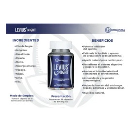 Rednatura Levius Night Jengibre Y Tila 30 Capsulas Sabor Sin Sabor