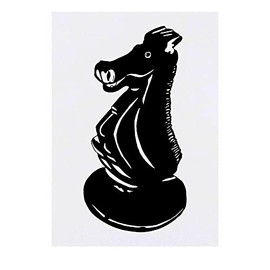 'Knight Chess Piece' Temporary Tattoo - Water Resistant, Skin-Safe, Non-Toxic Transfer (TO00049040)