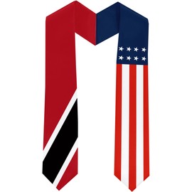Endargros Trinidad Tobago Flag International Students Graduation Sash Stole Scarves 180 X 13 CM/70 X 5 INCHES Double Sided Graduation Decoration Item