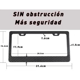KOPIRA Marco de Matrícula, Cubre Placas para Auto de Fibra de Carbono, Porta Placas para Auto Antioxidantes, Estante de Matrícula Universales con Tapas de Tornillos