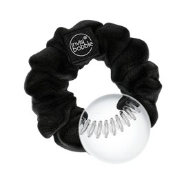 invisibobble SPRUNCHIE, True Black, Spiral Hair Ring Meets Hair Scrunchy, No Kinking, Strong Hold, Fashionable Scrunchy, 90s Trend, Suitable for All Hair Types