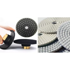 Toolsmart 5" concrete stone granite polisher polish pad 11 & Super Flexible Rubber Backer